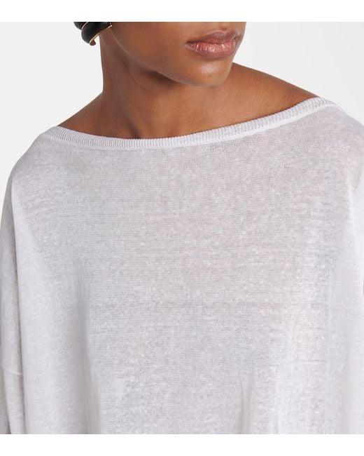 Alaïa White Linen And Silk Kaftan