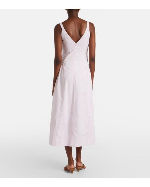 Posse Pink Lindie Cotton Poplin Midi Dress