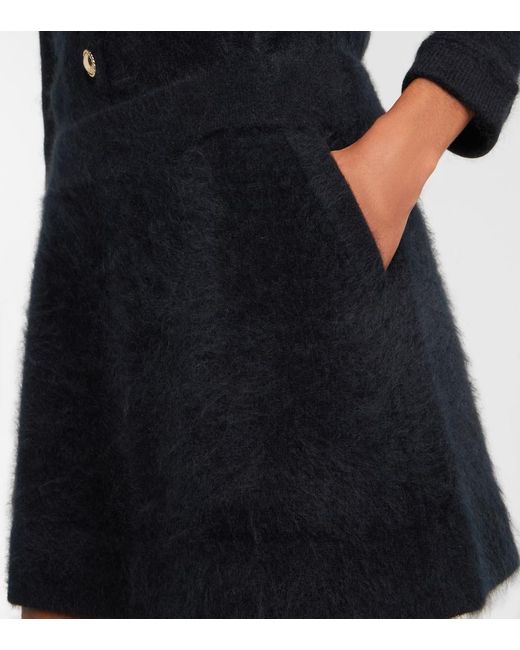 Dorothee Schumacher Black Fluffy Statement Wool-Blend Miniskirt