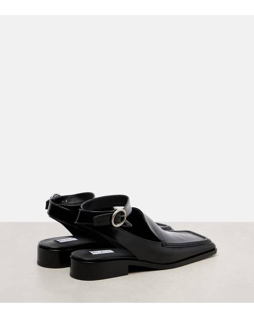 Alaïa Black Leather Slingback Flats