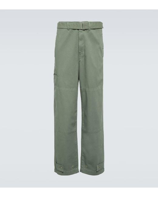 Lemaire Green Belted Denim Pants for men