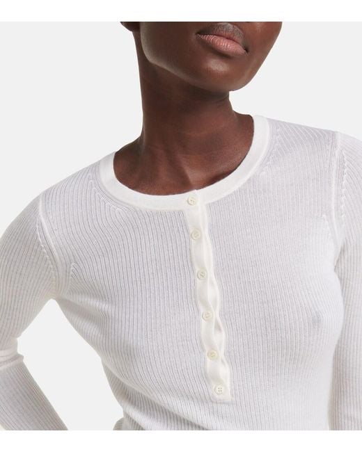 Gabriela Hearst White Julian Cashmere And Silk Top
