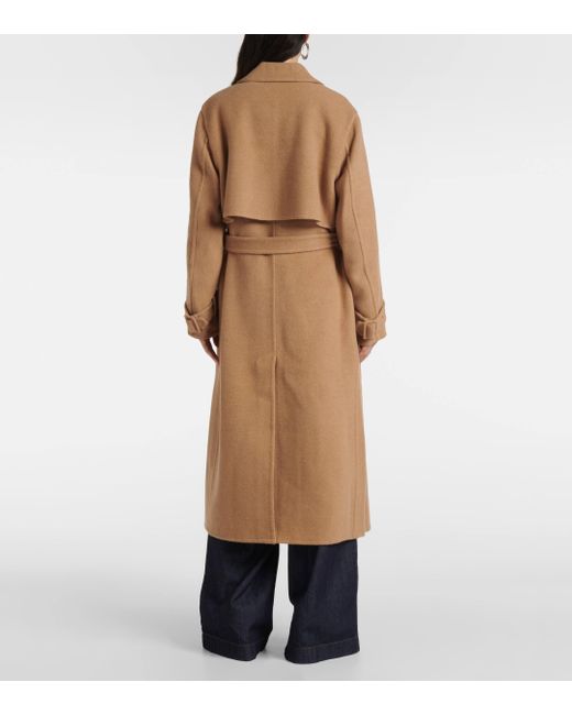 Vince Natural Belted Double-Breasted Wool Coat