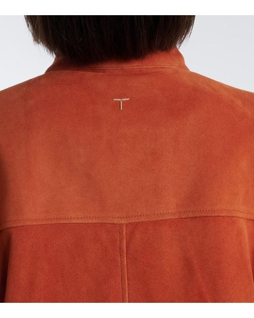 Tod's Red Suede Bomber Jacket