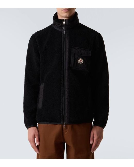 Moncler Jacke Aus Teddyfleece in Black für Herren
