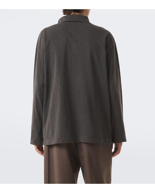 The Row Black Marcielo Cotton Half-Zip Top for men