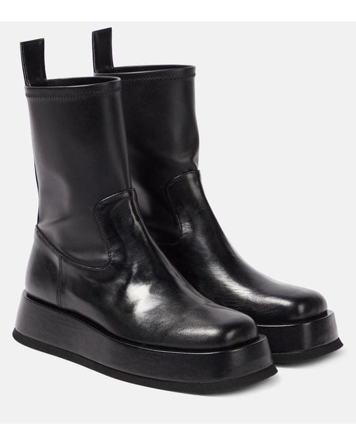 Gia Borghini Black Rosie Platform Ankle Boots