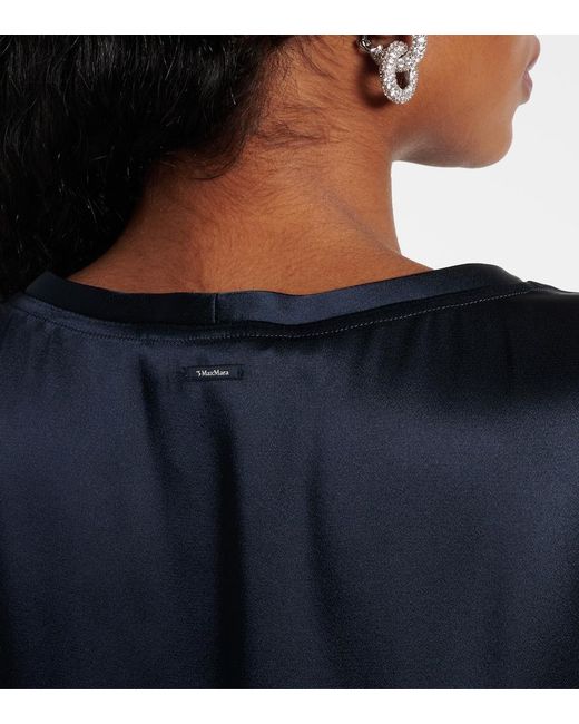 Max Mara Blue Rebecca Satin T-Shirt