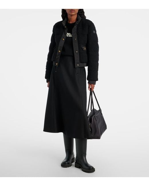 Moncler Black Blandy Tweed Down Jacket