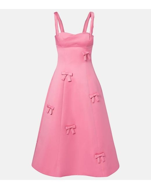 LEO LIN Pink Beatrice Bow-Detail Midi Dress