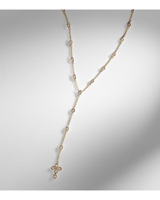 Sydney Evan White Cross 14Kt Pendant Necklace With Diamonds