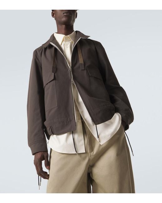 Sacai Black Zip-Up Technical Jacket for men