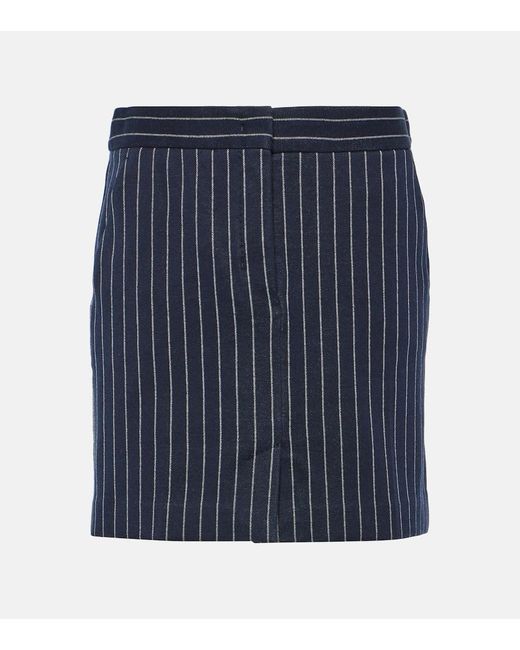 Max Mara Blue Kirsch Pinstripe Jersey Miniskirt