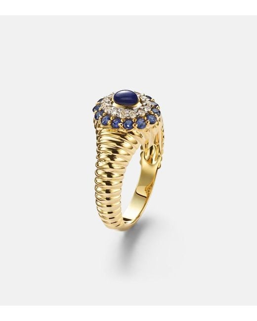 Yvonne Léon White Berlingot Pompadour Baby 9Kt Ring With Gemstones