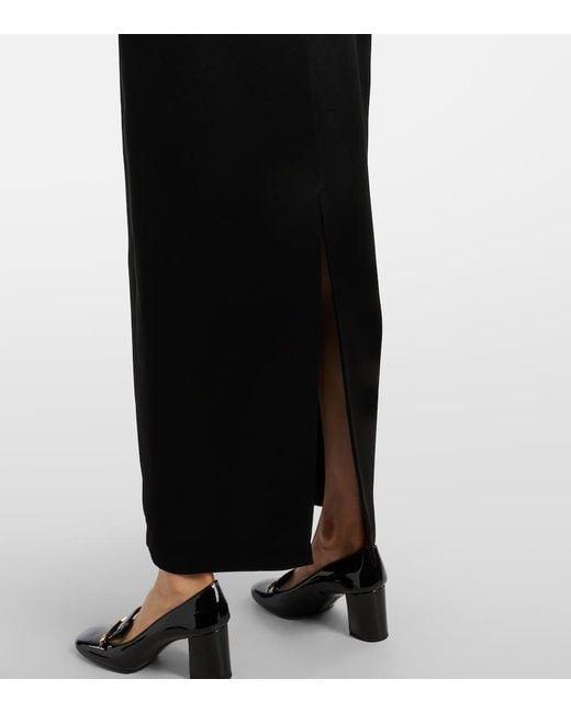 Khaite Black Webster Satin Maxi Dress