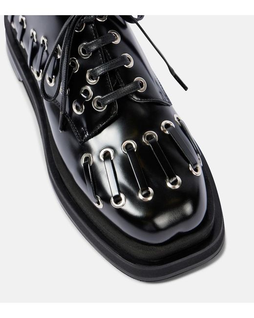 Simone Rocha Black 50 Lace-Up Flatform Derby Shoes