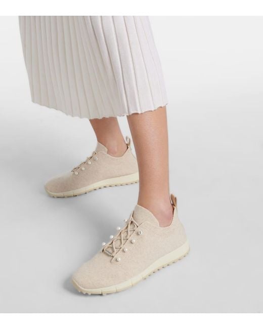 Jimmy Choo Natural Sneakers Veles Aus Strick