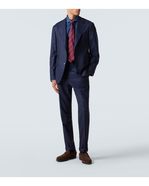 Brunello Cucinelli Blue Virgin Wool Suit for men