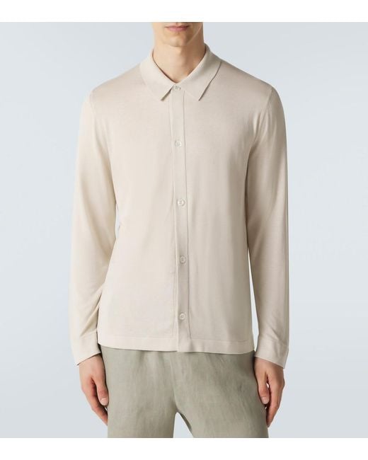 Lardini Natural Silk Polo Shirt for men