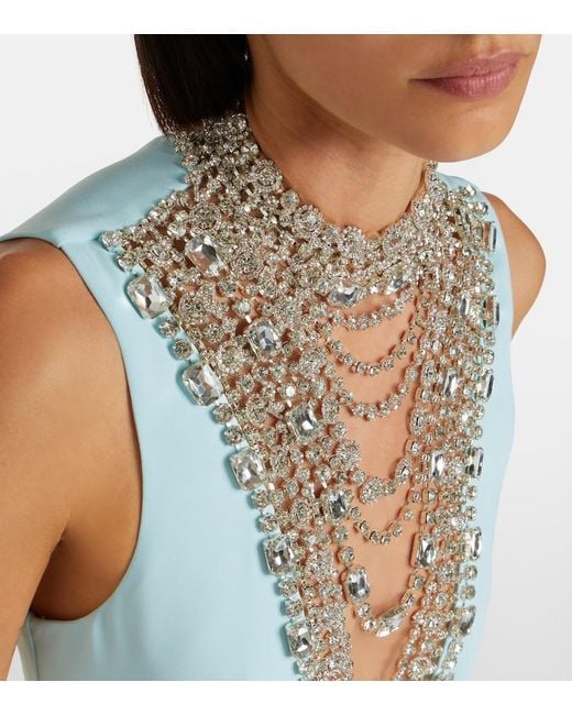 Costarellos Blue Embellished Gown