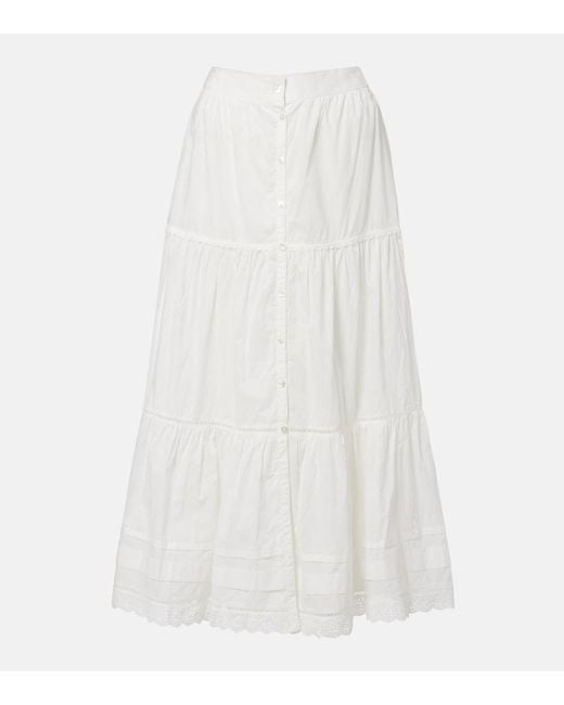Poupette White Ines Broderie Anglaise Midi Skirt