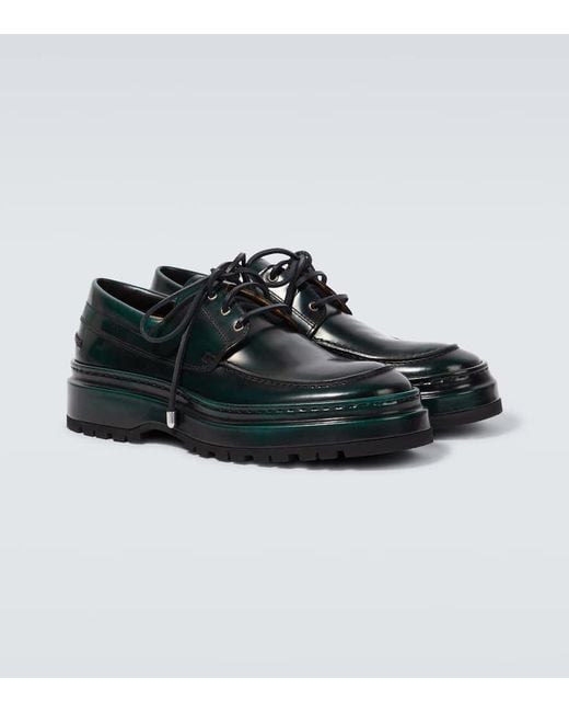 Jacquemus Black Les Bateau Pavane Leather Derby Shoes for men