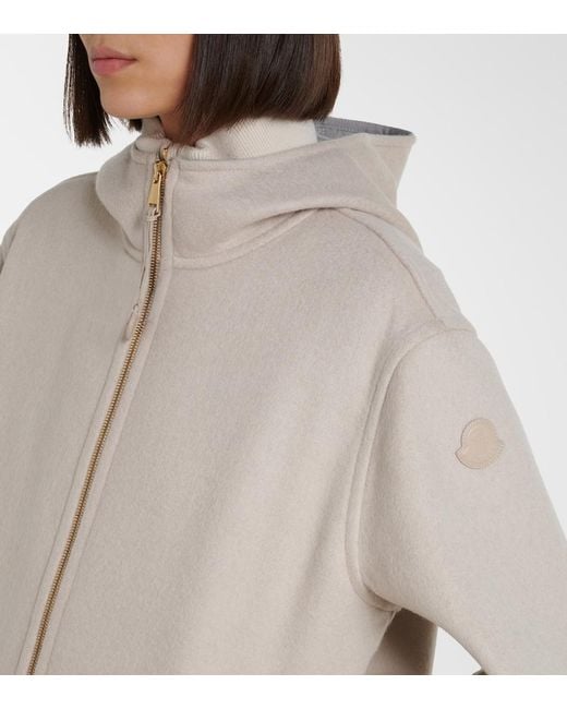 Moncler Natural Hemiptere Wool And Cashmere Jacket
