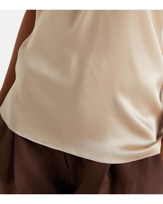 Brunello Cucinelli Natural Silk-Blend Satin Camisole