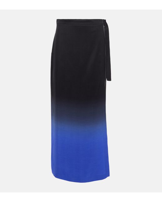 The Row Blue Kawa Ombre Silk Maxi Skirt
