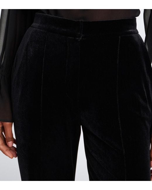 Elie Saab Black Velvet Flared Pants