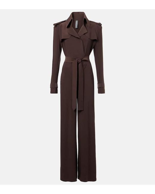 Norma Kamali Purple Single-Breasted Jumpsuit