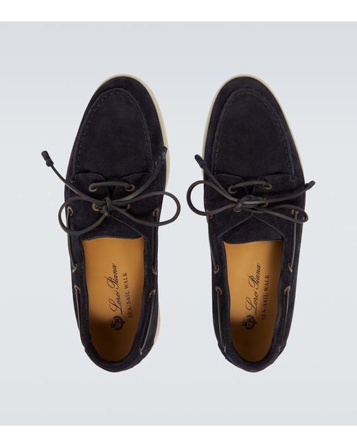 Loro Piana Segelschuhe Sea-Sail Walk Aus Veloursleder in Blue für Herren