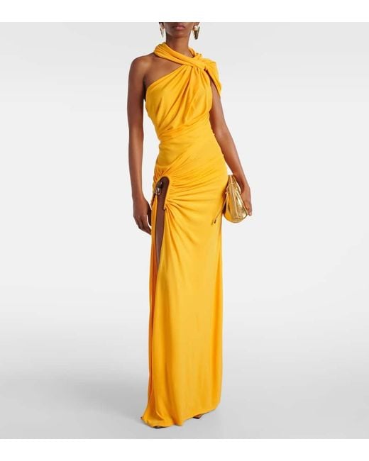 Christopher Esber Metallic Robe Helix Crystal Aus Jersey