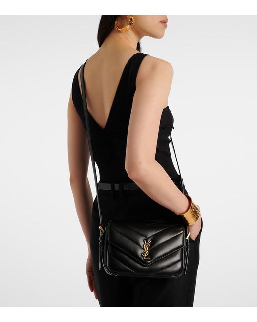 Saint Laurent Black Loulou Toy Leather Crossbody Bag