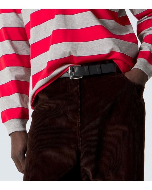 Miu Miu Black Logo Leather Belt for men