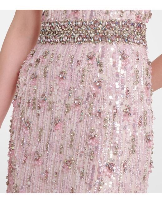 Jenny Packham Pink Roxy Embellished Gown