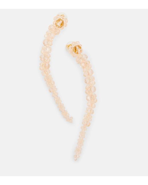 Simone Rocha White Drip Crystal-embellished Drop Earrings