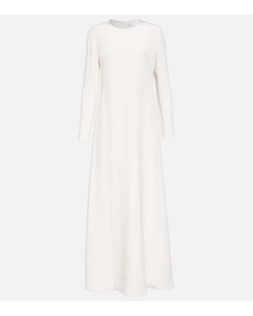 Loro Piana White Flared Silk Gown