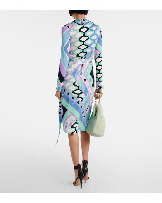 Emilio Pucci Blue Vivara Wrap Dress