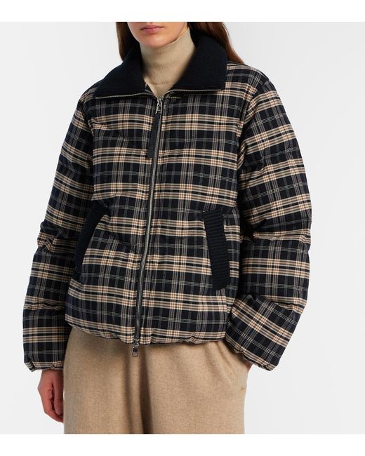 Varley Black Bryony Checked Flannel Puffer Jacket