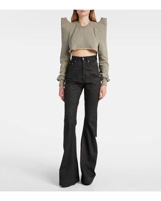 Rick Owens Blue Bolan High-Rise Bootcut Jeans