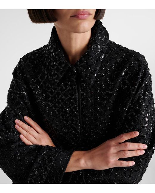 Dorothee Schumacher Black Sparkling Emotions Sequined Coat