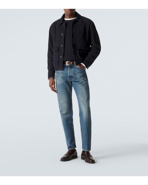 Thom Sweeney Blue Mid-Rise Straight Jeans for men