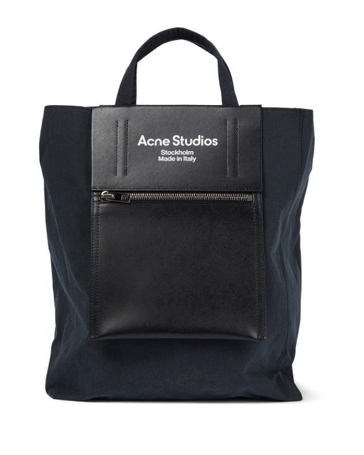 Acne Studios Baker Leather-trimmed Tote in Black - Lyst