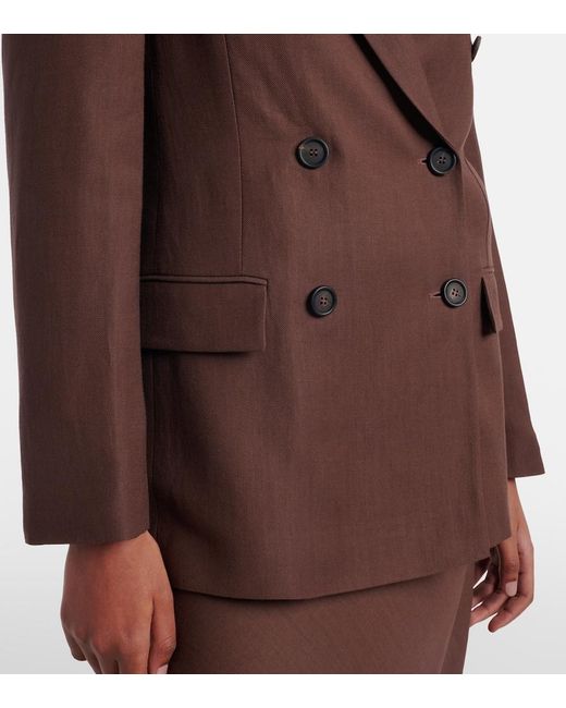 Brunello Cucinelli Brown Double-Breasted Blazer