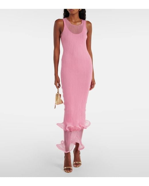 Robe Midi Daniella A Volants Jonathan Simkhai en coloris Pink