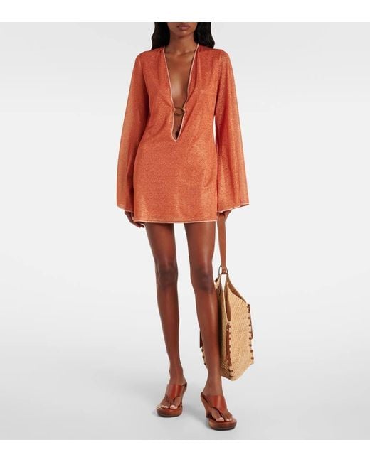 Oseree Orange Glazed Lumiere Beach Dress