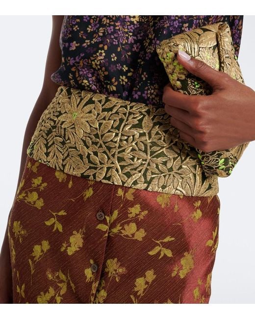 Dries Van Noten Natural Floral Jacquard Belt