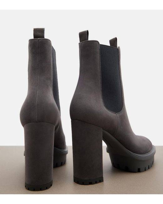 Gianvito Rossi Black Barry Suede Chelsea Boots