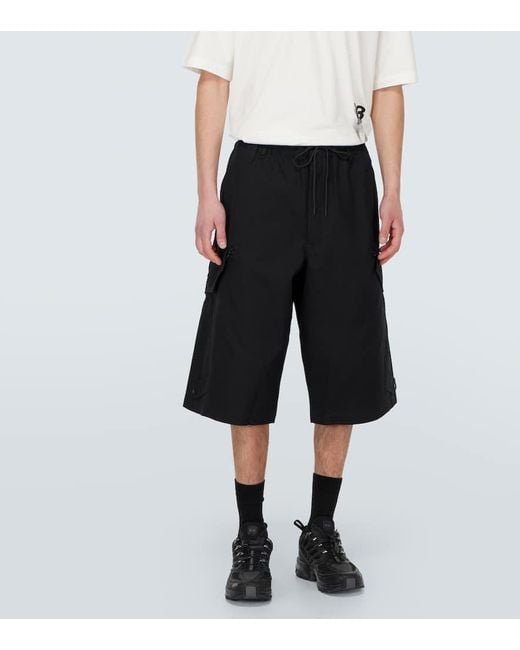 Y-3 Black Workwear Cotton Shorts for men